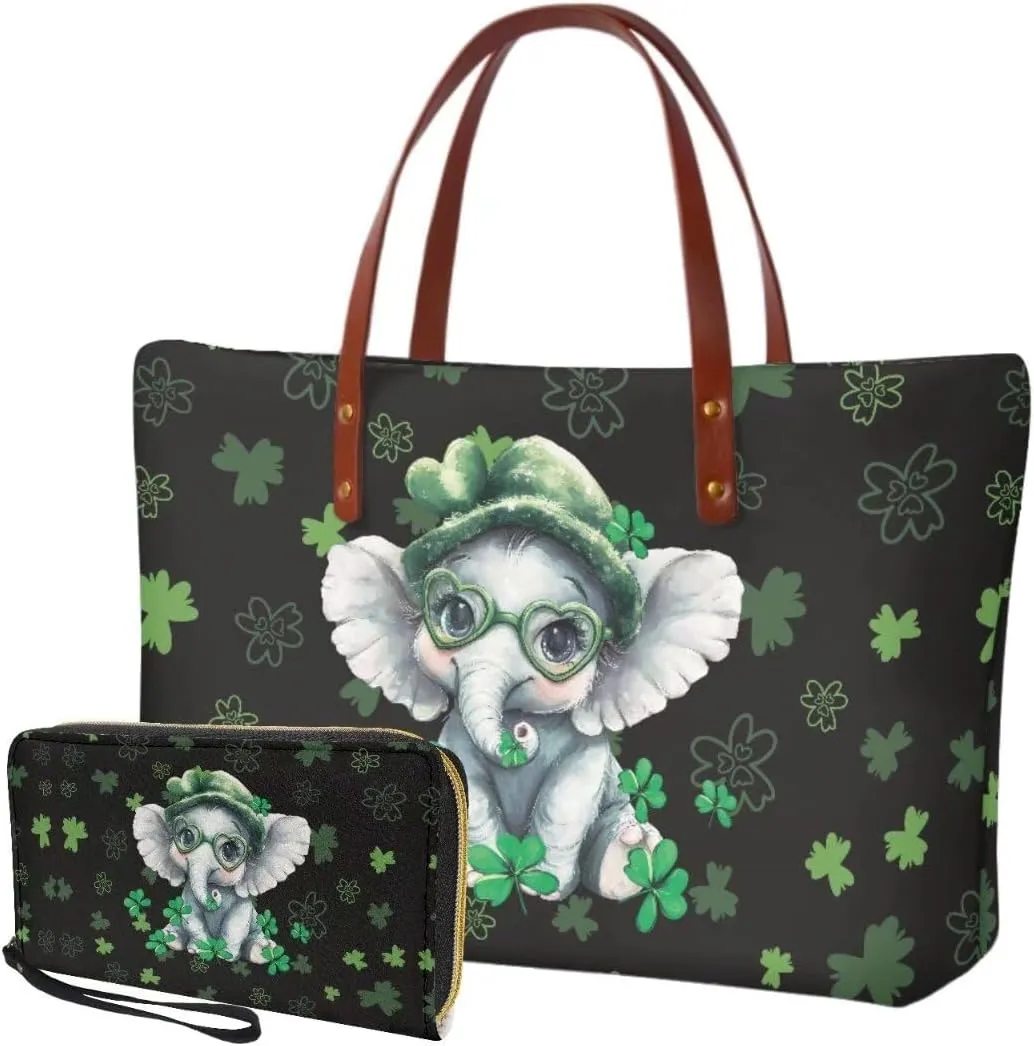 Purse and Wallet Set for Women Lady, Large Top Handle Purse Tote Bag Satchel Purse Shoulder Bag with Leather Wallet