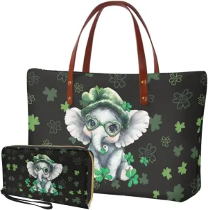 Purse and Wallet Set for Women Lady, Large Top Handle Purse Tote Bag Satchel Purse Shoulder Bag with Leather Wallet