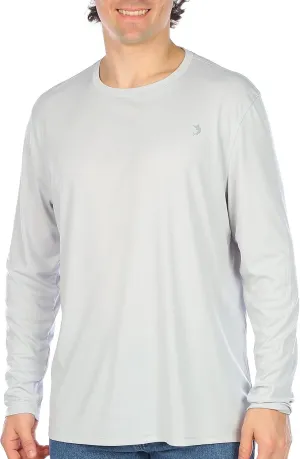 Reel Legends Mens UPF 50  Solid Reel-Tec Long Sleeve Shirt Medium Light Grey