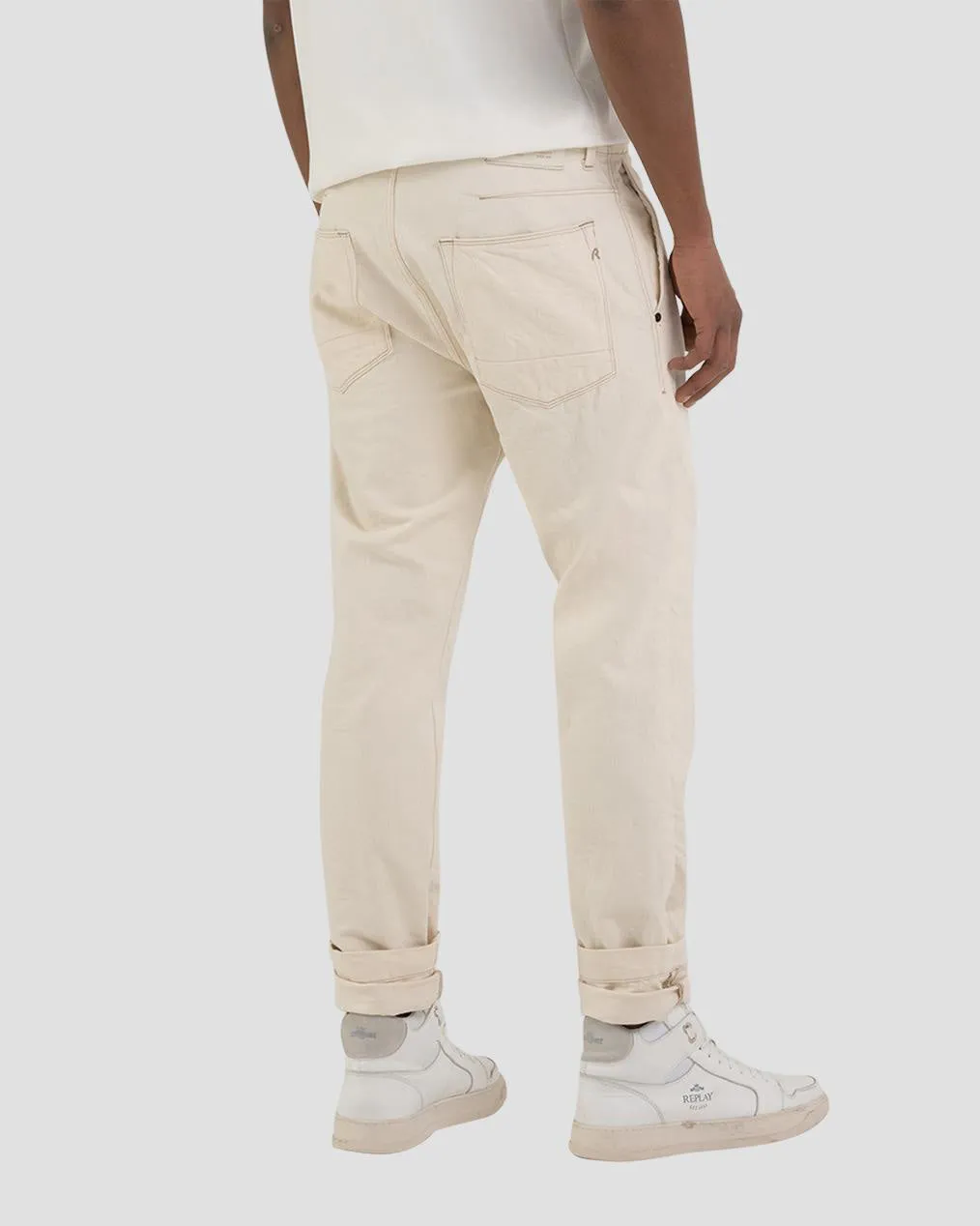 Replay Sartoriale Slim Fit Mens Jeans - Ecru
