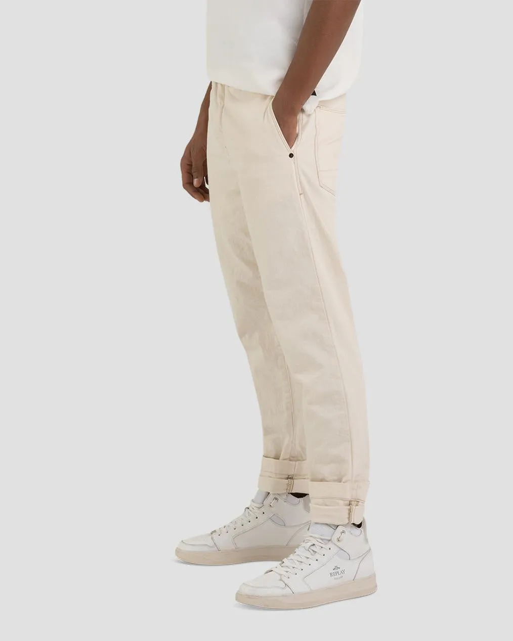 Replay Sartoriale Slim Fit Mens Jeans - Ecru