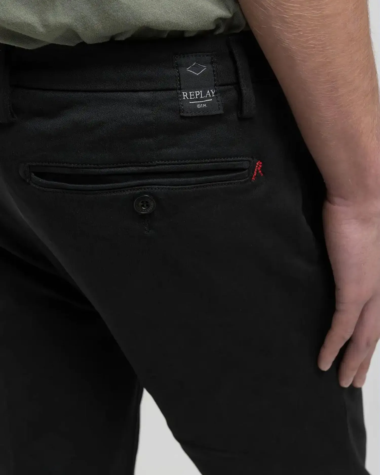 Replay Zeumar Hyperchino Colour XLITE Slim Mens Jeans - Black