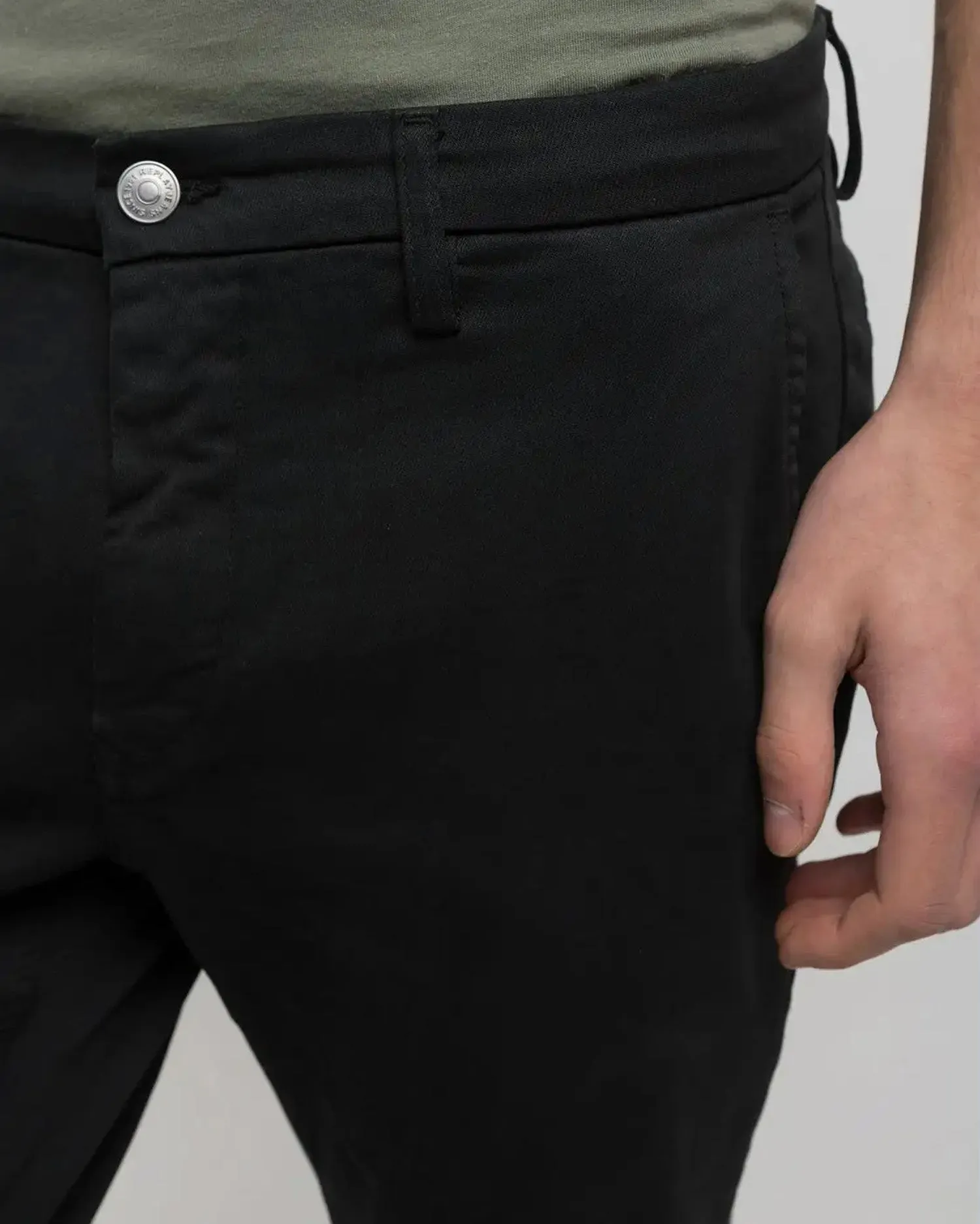 Replay Zeumar Hyperchino Colour XLITE Slim Mens Jeans - Black