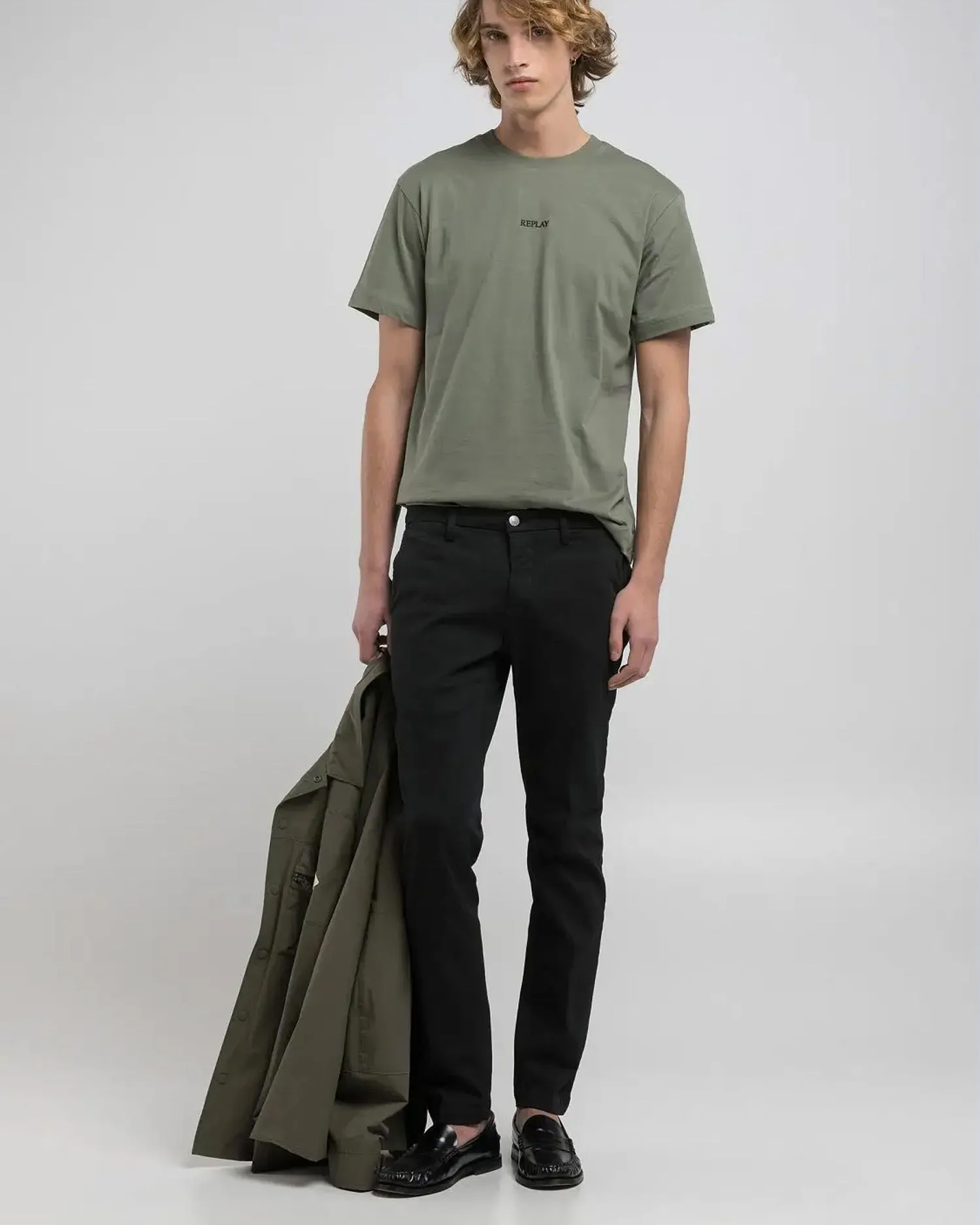 Replay Zeumar Hyperchino Colour XLITE Slim Mens Jeans - Black
