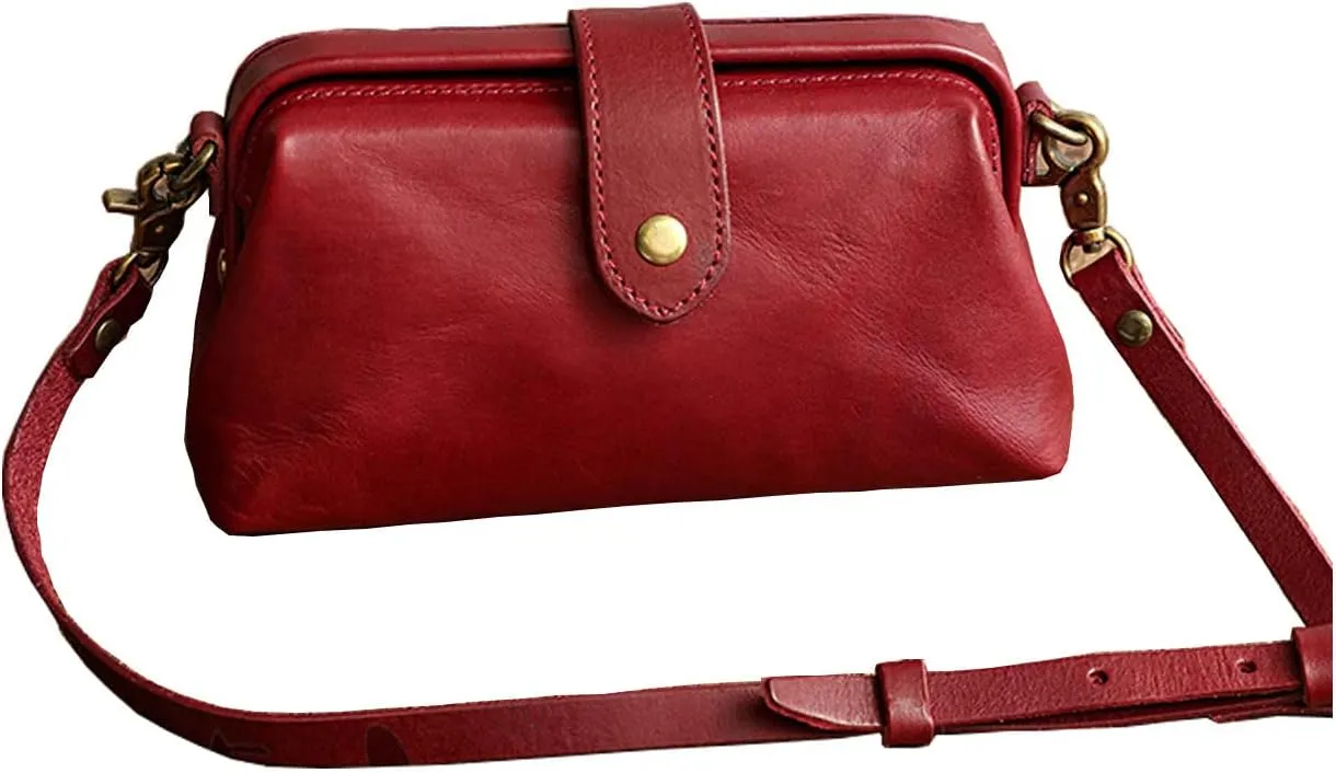 Retro Handmade Bag, Retro Handmade Doctor Bag Crossbody, Vintage Style Doctor Bag, Unique Opening Small Women Crossboy Bag.