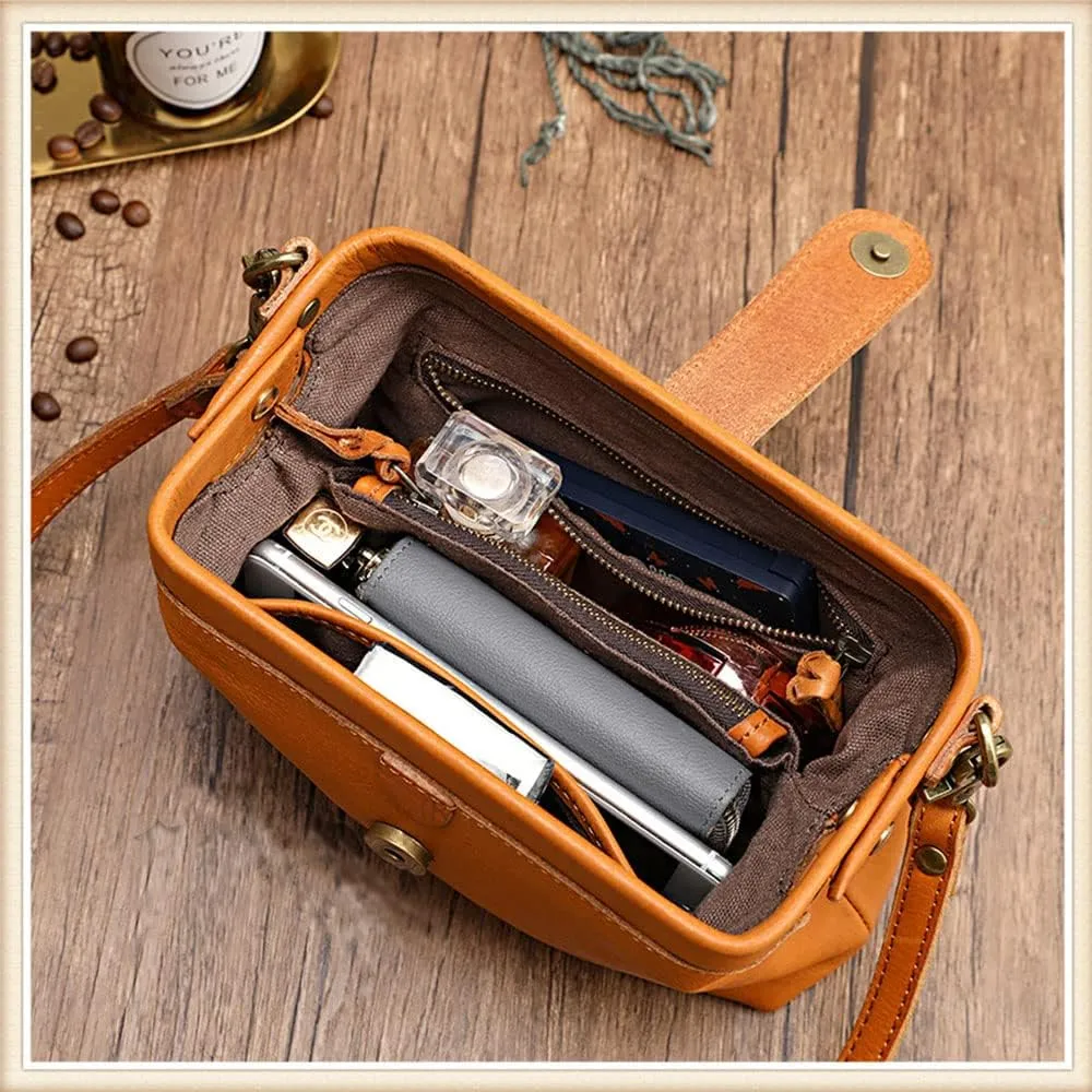 Retro Handmade Bag, Retro Handmade Doctor Bag Crossbody, Vintage Style Doctor Bag, Unique Opening Small Women Crossboy Bag.