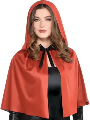 Reversible Red Riding Hood Polyester Cape (Adult Size) - Pack of 1 - Perfect for Cosplay, Halloween & Festive Events