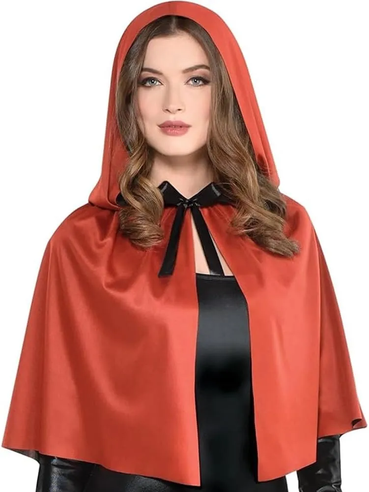 Reversible Red Riding Hood Polyester Cape (Adult Size) - Pack of 1 - Perfect for Cosplay, Halloween & Festive Events