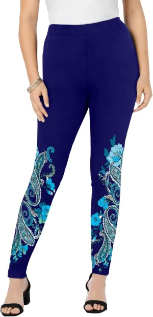 Roaman's Women's Plus Size Placement Print Legging