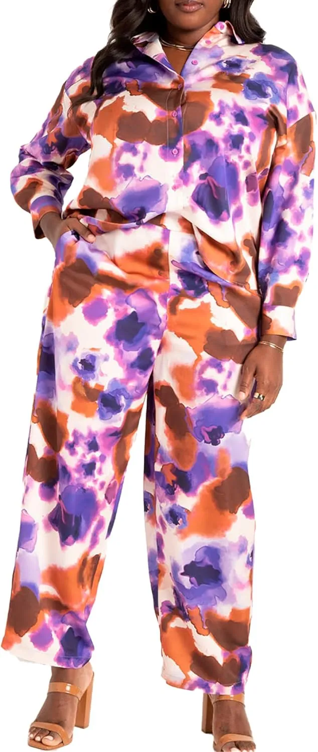 Roaman's Women's Plus Size Velour Jogger Set
