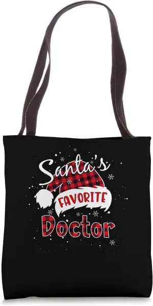 Santa's Favorite Doctor - Christmas Pajama Fun Tote Bag