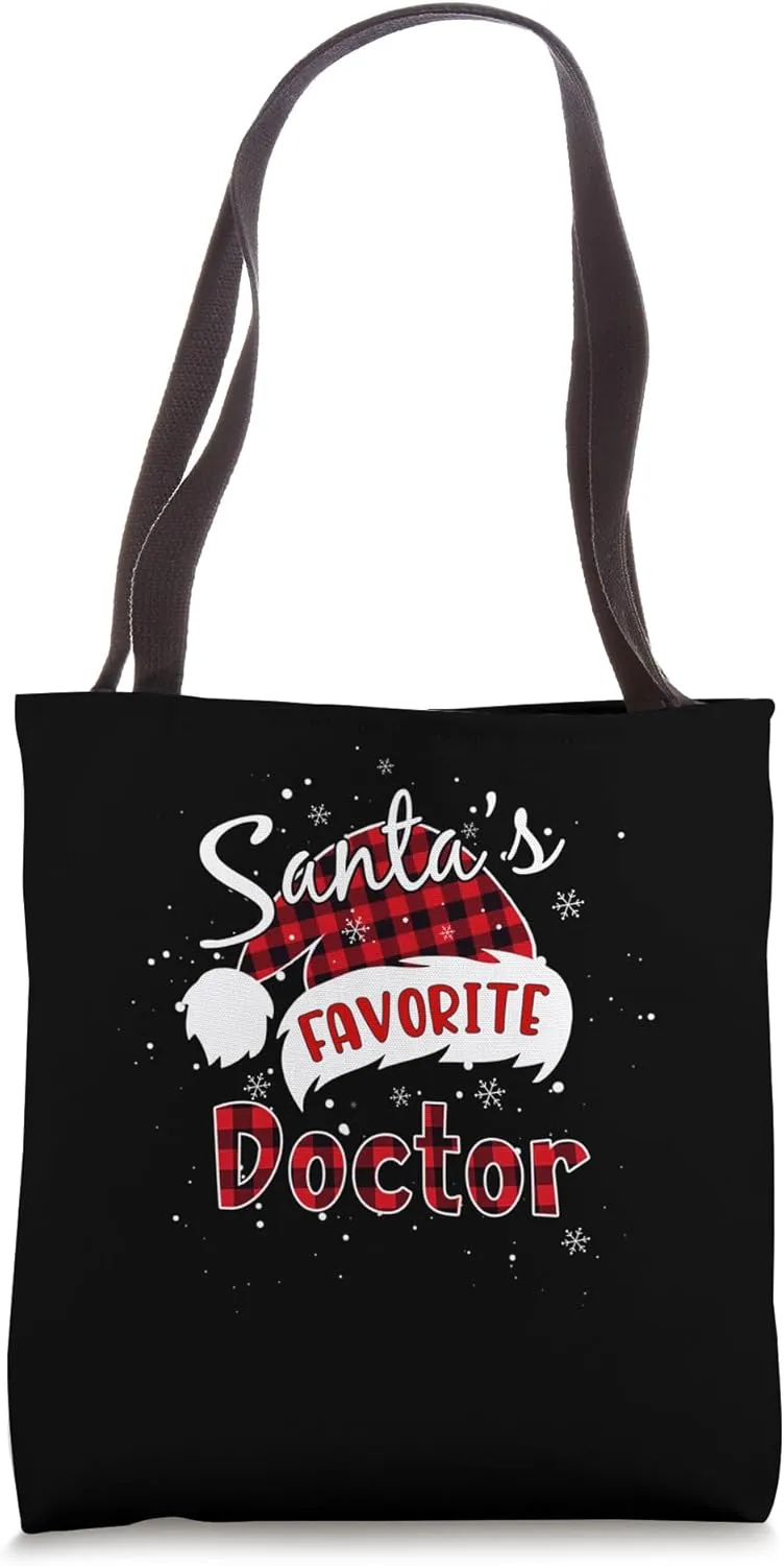 Santa's Favorite Doctor - Christmas Pajama Fun Tote Bag