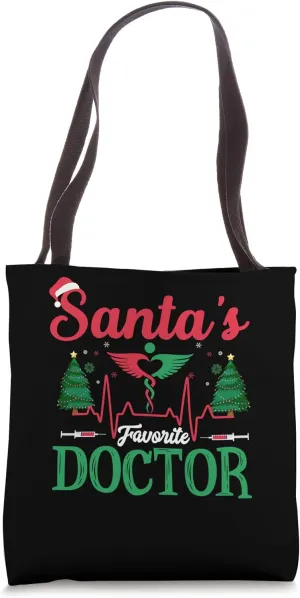 Santa's Favorite Doctor - Funny Christmas Tote Bag