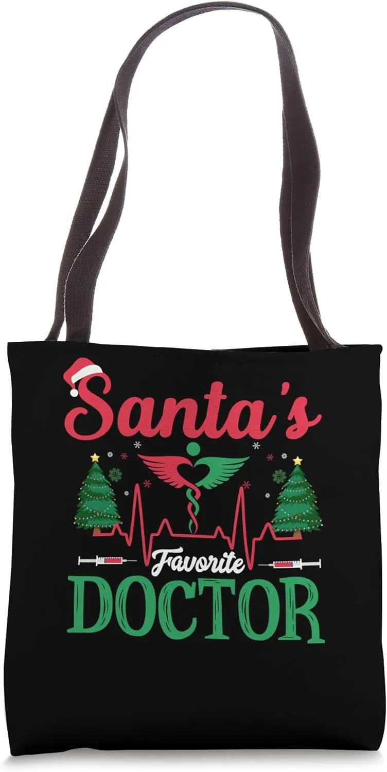 Santa's Favorite Doctor - Funny Christmas Tote Bag