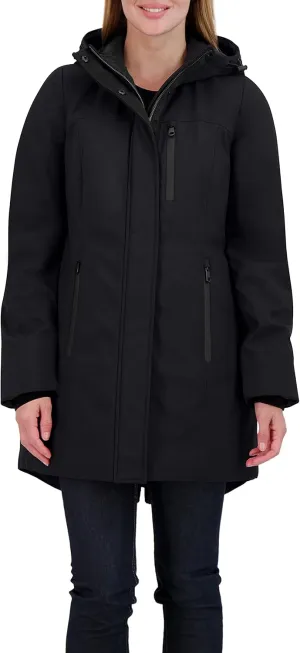 Sebby Collection Women's Winter Coat, Warm Hooded Puffer Parka Jacket, Puffy Faux Down Insulated Wind and Water Repellent