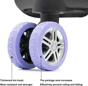 Silicone Luggage Wheel Protectors, Carry-On Suitcase Covers, Anti-Wear & Quiet, Fits 2-2.4" Spinner Wheels, Must-Have Travel Gear (grey)