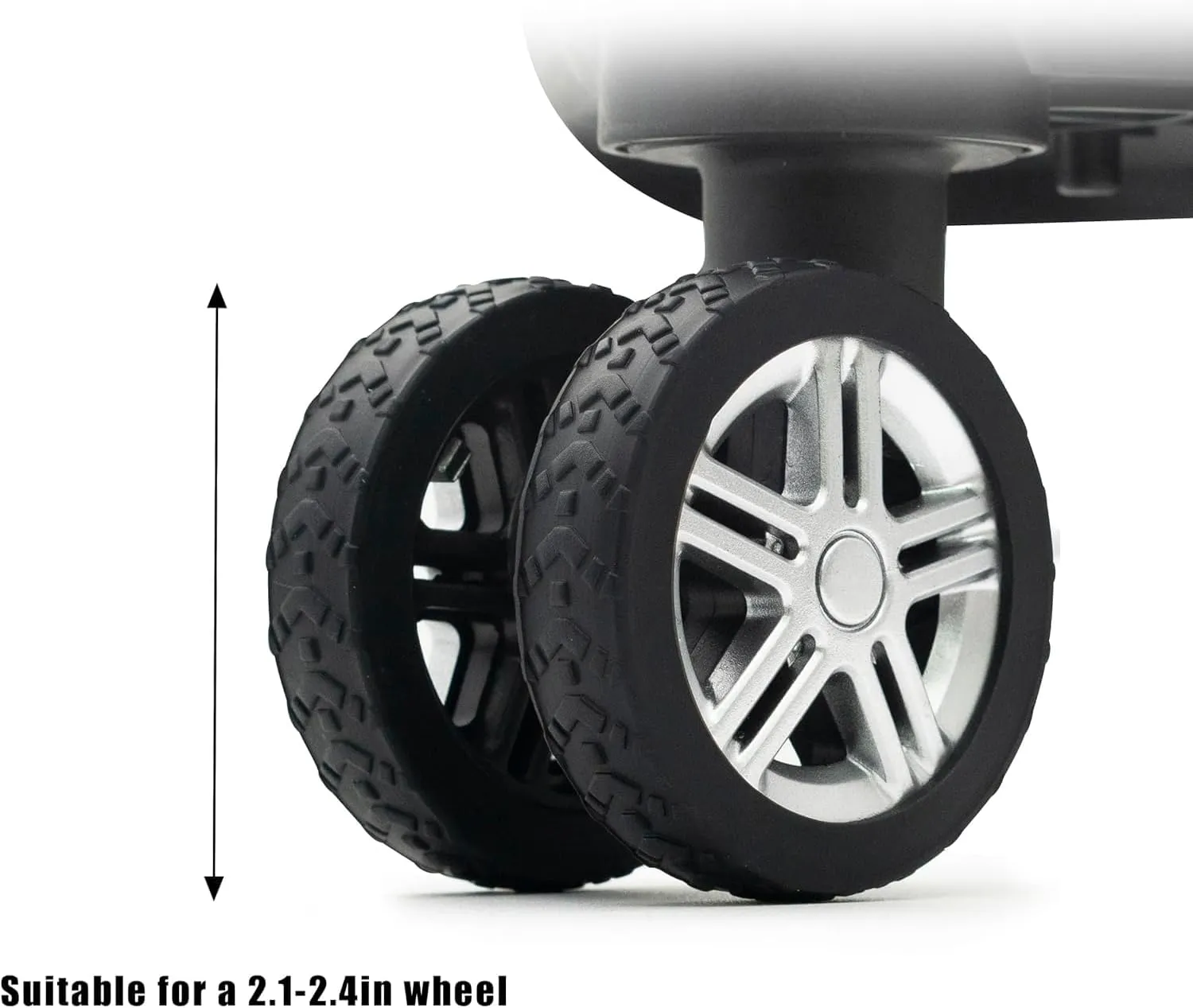 Silicone Luggage Wheel Protectors, Carry-On Suitcase Covers, Anti-Wear & Quiet, Fits 2-2.4" Spinner Wheels, Must-Have Travel Gear(Purple)