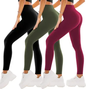 SINOPHANT 3 Pack Leggings for Women - High Waisted Tummy Control Buttery Soft Yoga Pants for Workout Athletic
