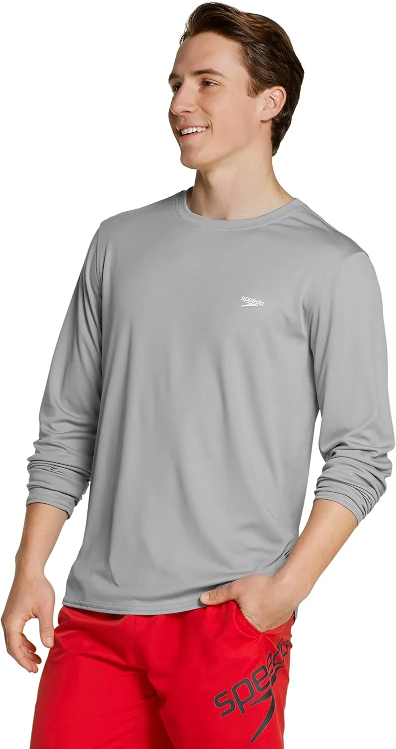 Speedo Men's UV Swim Shirt Basic Easy Long Sleeve Regular Fit