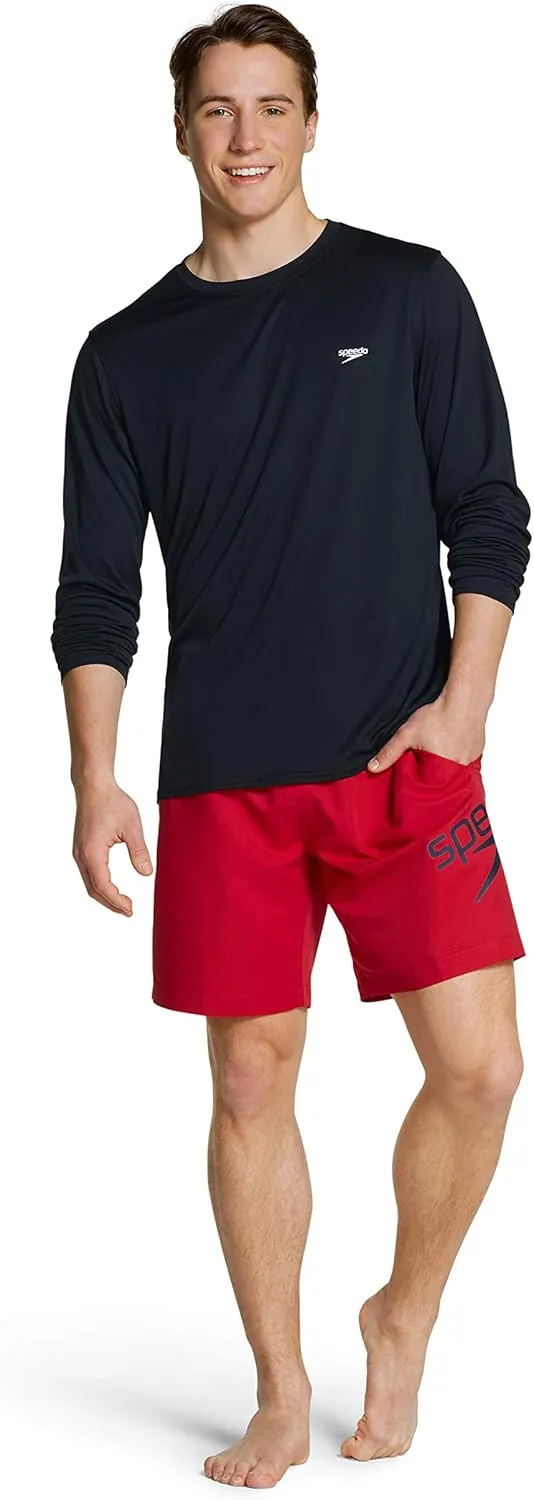 Speedo Men's UV Swim Shirt Basic Easy Long Sleeve Regular Fit