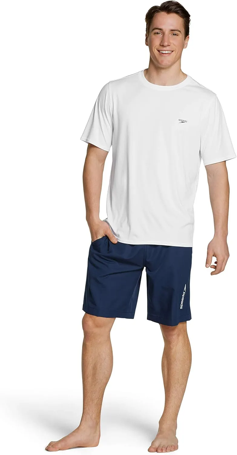 Speedo Men's UV Swim Shirt Basic Easy Short Sleeve Regular Fit