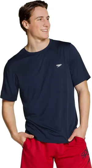 Speedo Men's UV Swim Shirt Basic Easy Short Sleeve Regular Fit