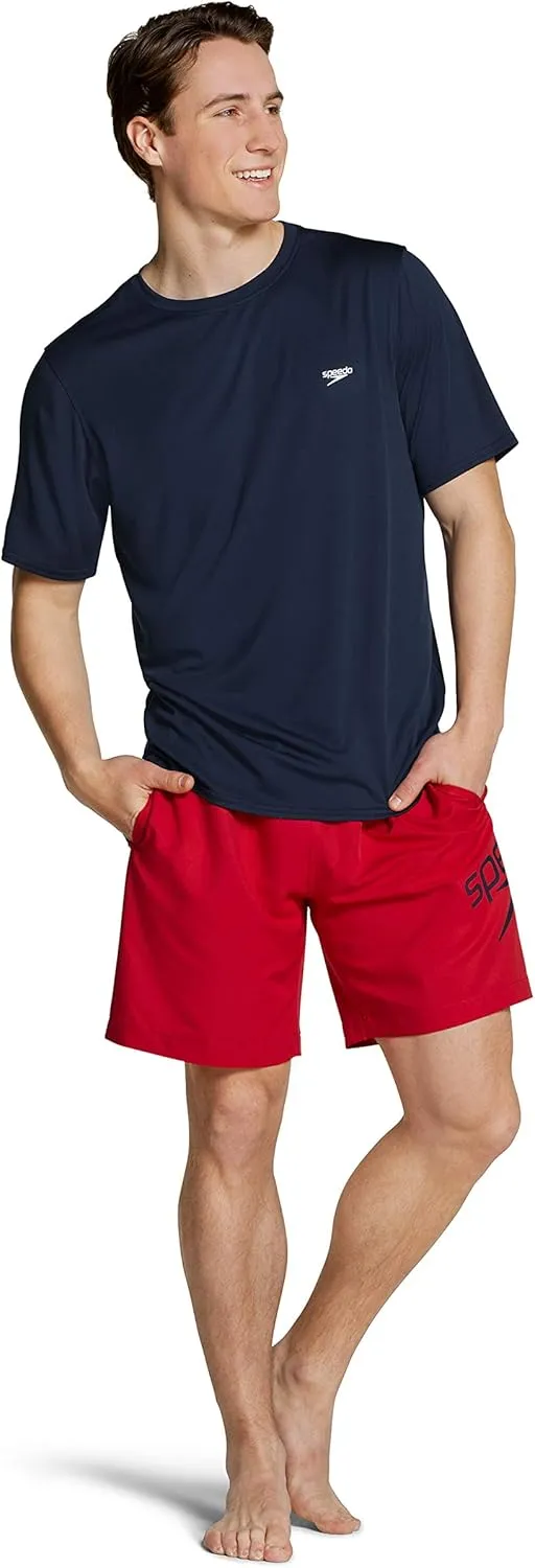Speedo Men's UV Swim Shirt Basic Easy Short Sleeve Regular Fit