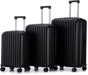Spinner Wheel Luggage for Stress-Free Travel, Features USB Port & Cup Holder, On-the-Go Comfort, Black