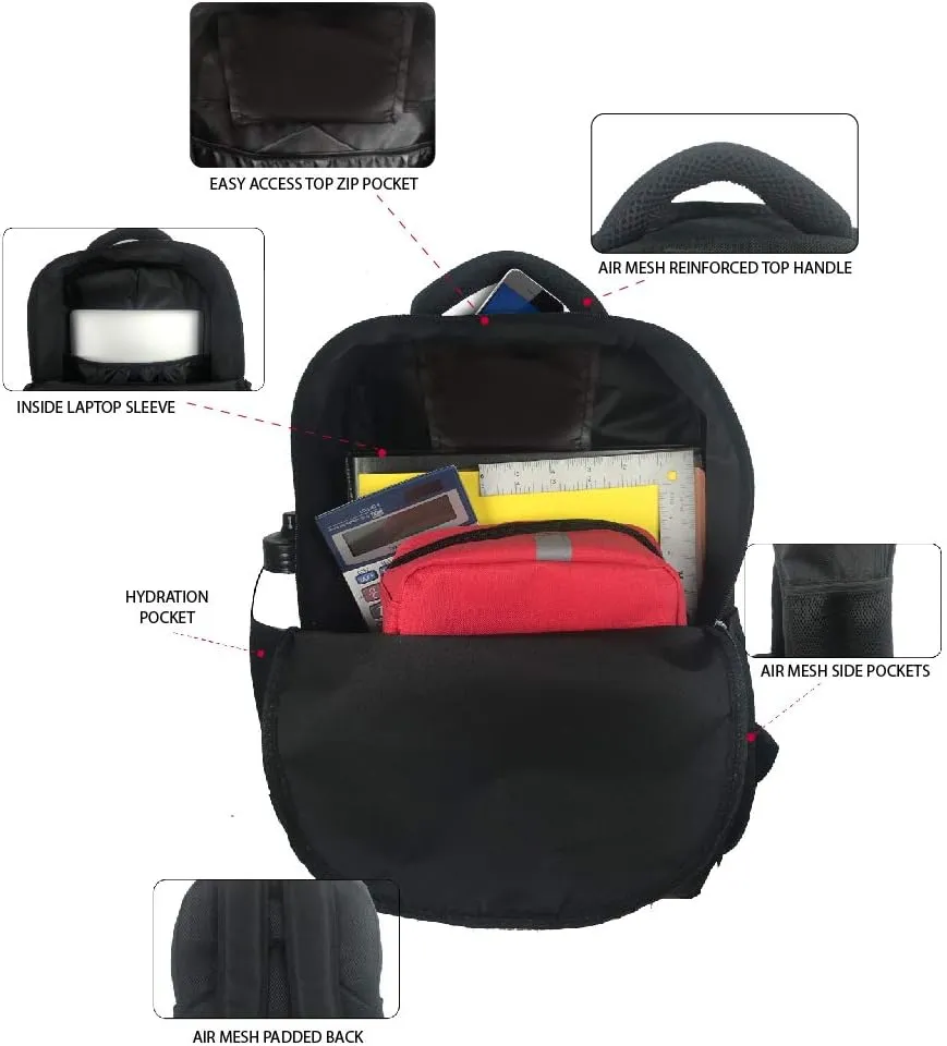 STAR WARS BLACK MANDALORIAN BACKPACK 18 INCH AIR MESH PADDED BAG (The Child Unknown Species)