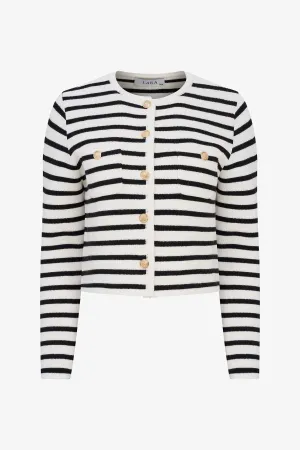 Striped Button Cardigan | Ema&Carla