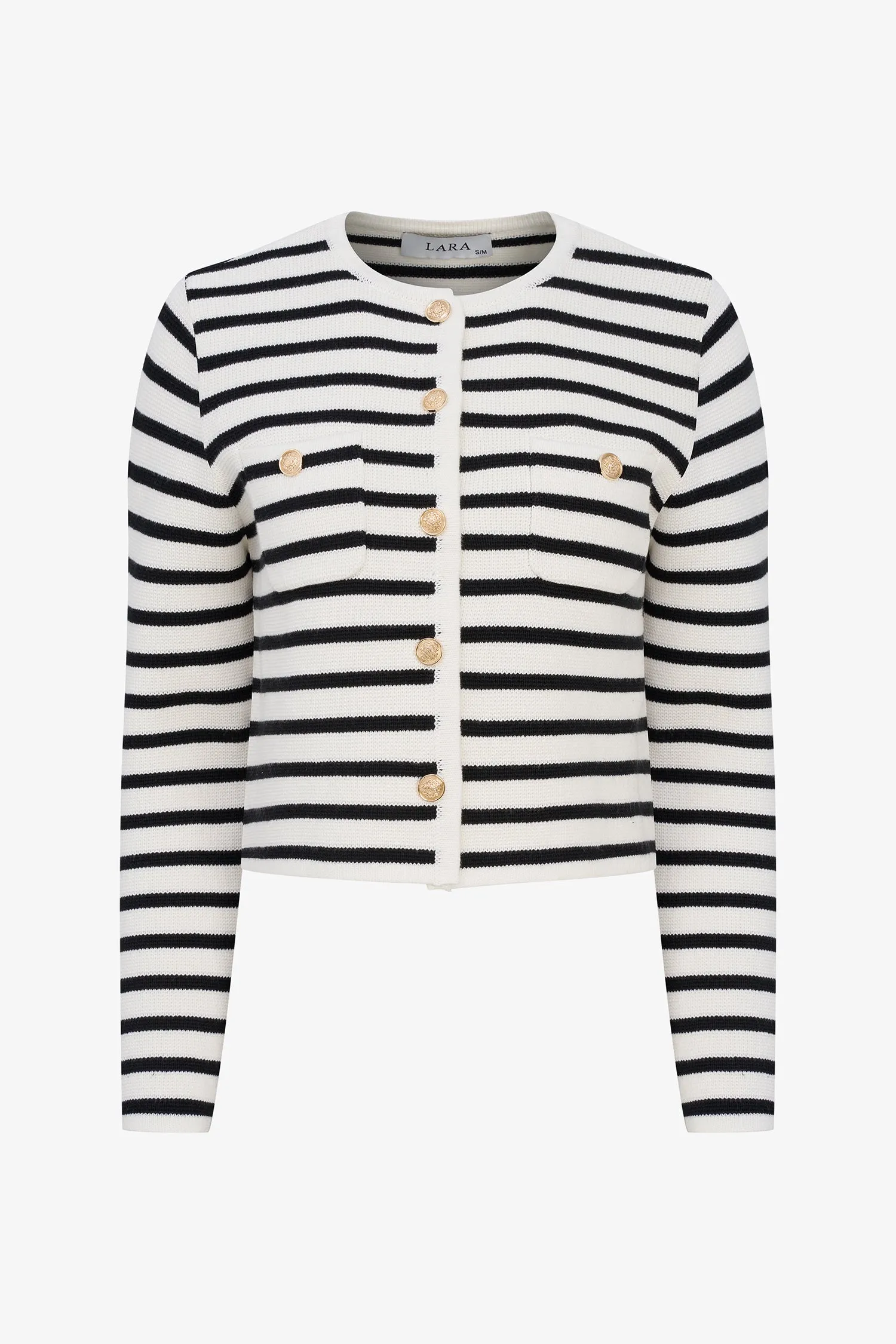 Striped Button Cardigan | Ema&Carla