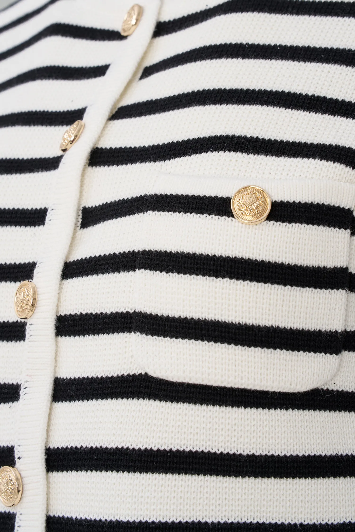 Striped Button Cardigan | Ema&Carla