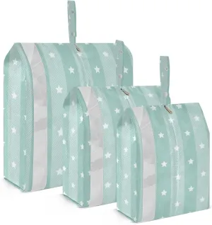 Stripes Stars Packing Cubes Set of 3, Lightweight Travel Luggage Organizers Foldable Bags for Easy Packing and Organization