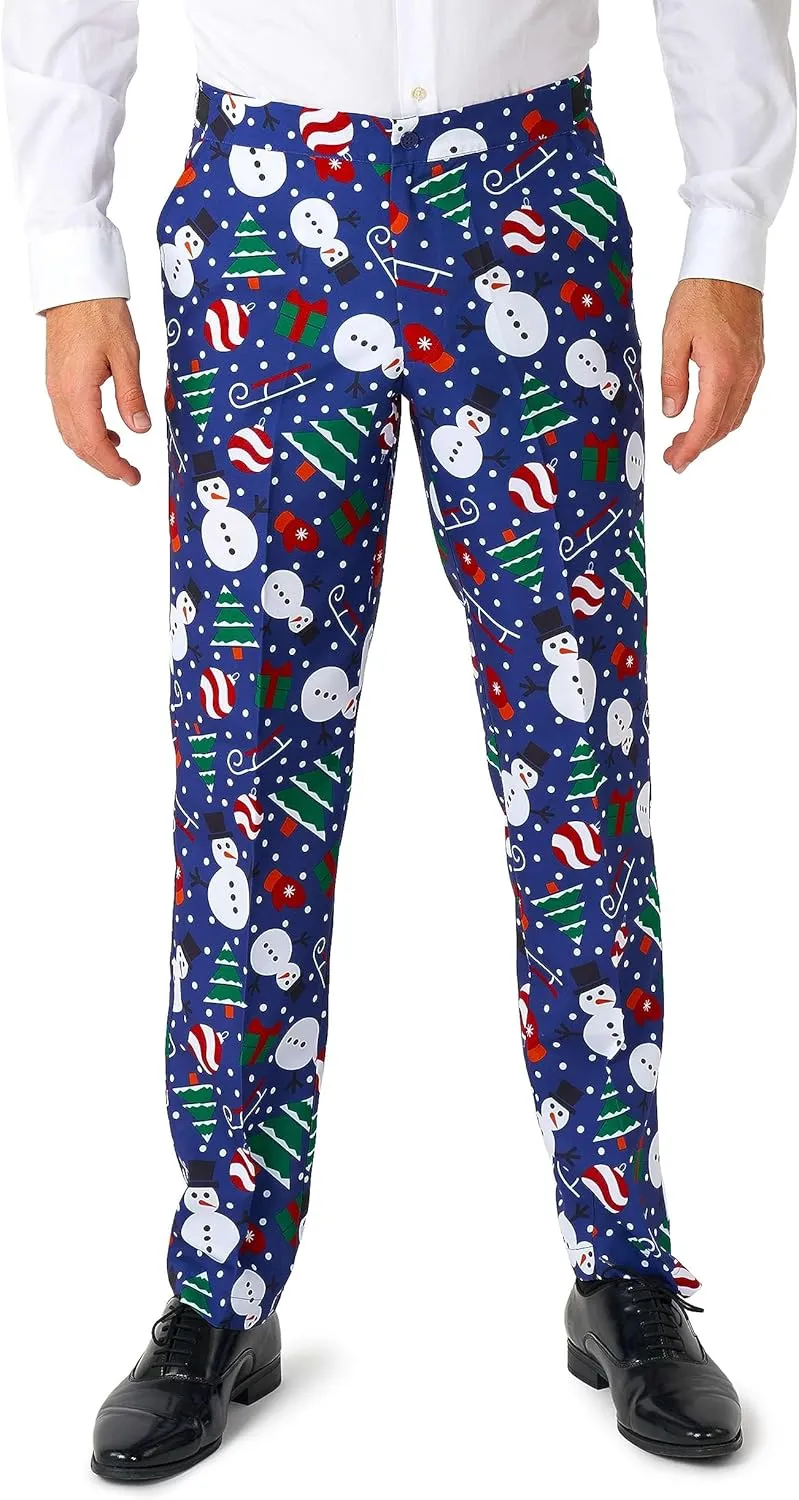 Suitmeister Men's Christmas Suit - Ugly Holiday Festive Outfit - Includes Blazer, Pants, Tie