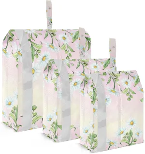 Summer Daisy Floral Packing Cubes Set of 3, Lightweight Travel Luggage Organizers Foldable Bags for Easy Packing and Organization