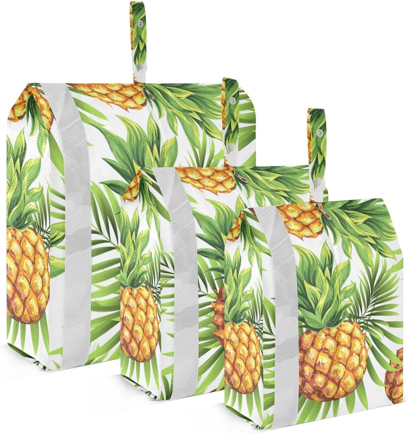 Summer Pineapple Packing Cubes Set of 3, Lightweight Travel Luggage Organizers Foldable Bags for Easy Packing and Organization