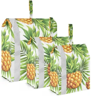 Summer Pineapple Packing Cubes Set of 3, Lightweight Travel Luggage Organizers Foldable Bags for Easy Packing and Organization