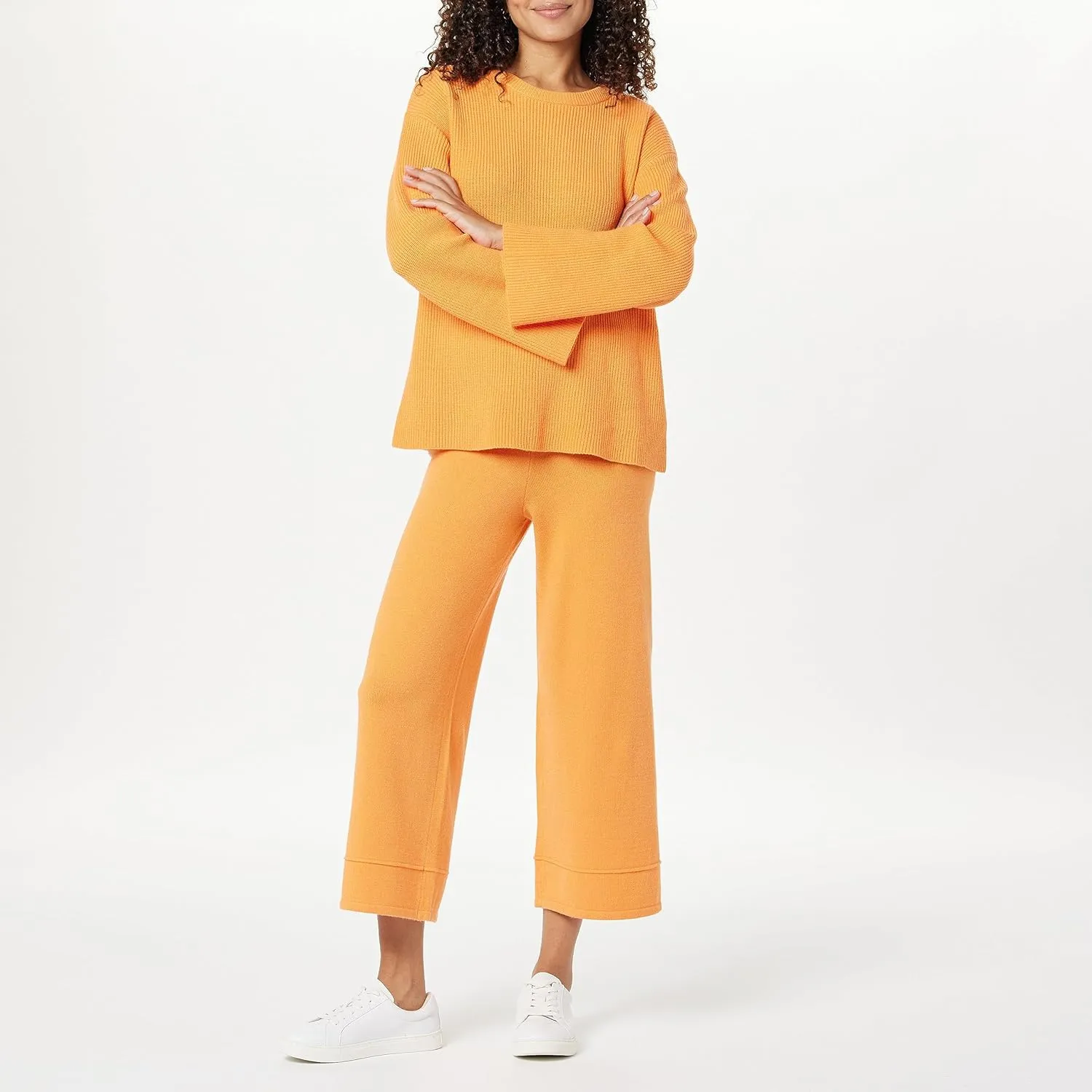 The Drop Women's Bernadette Pull-on Loose-fit Cropped Sweater Pant