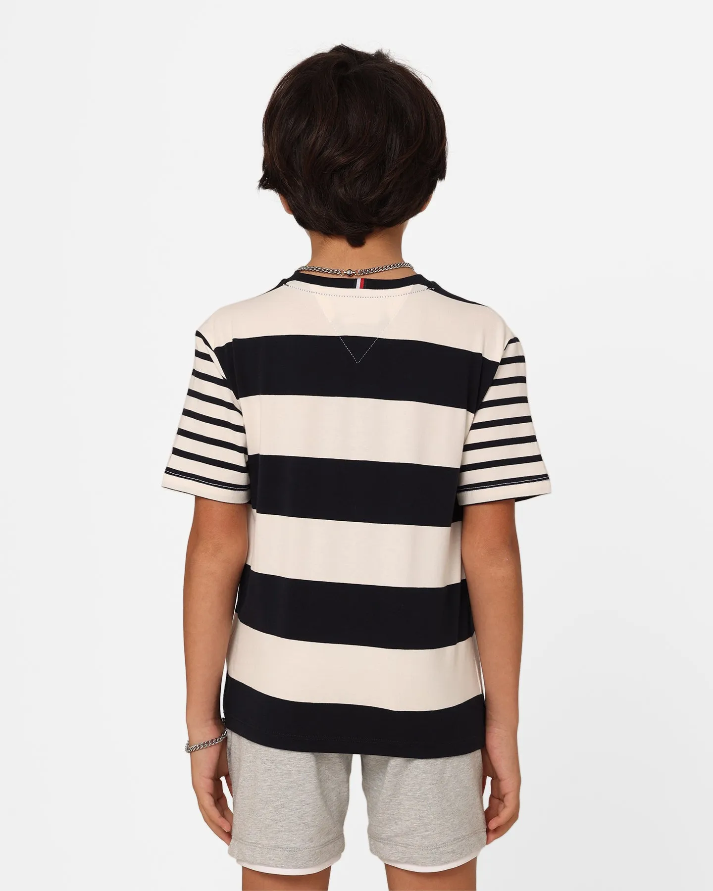 Tommy Jeans Kids' Bold Stripe Logo T-Shirt Desert Sky