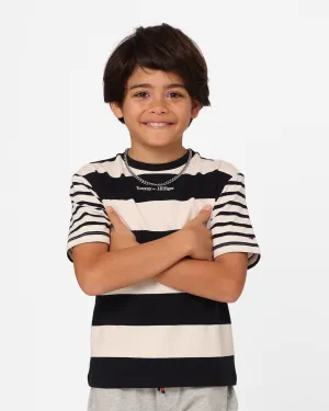 Tommy Jeans Kids' Bold Stripe Logo T-Shirt Desert Sky
