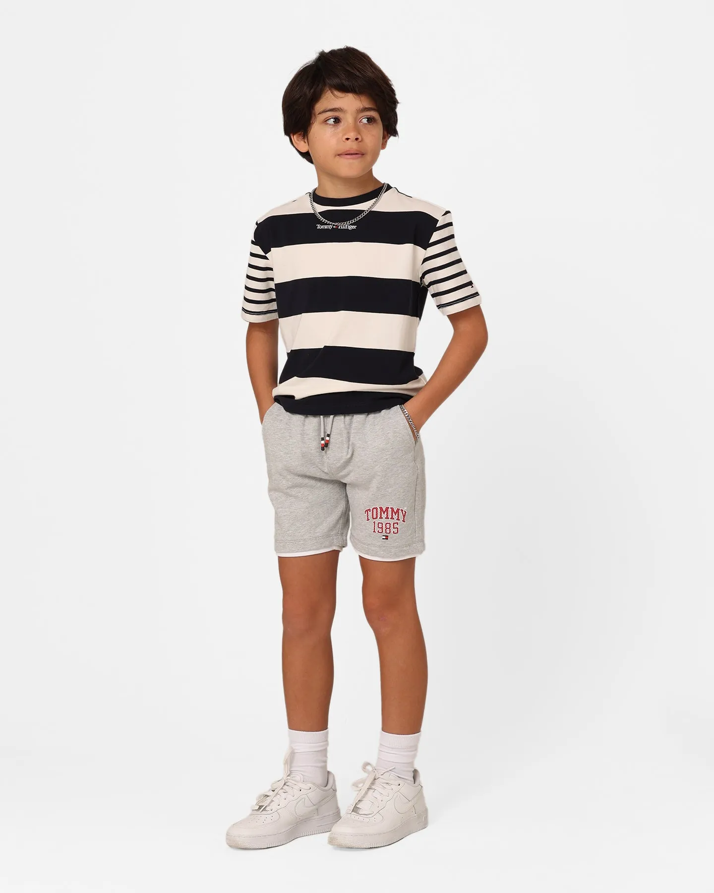Tommy Jeans Kids' Bold Stripe Logo T-Shirt Desert Sky