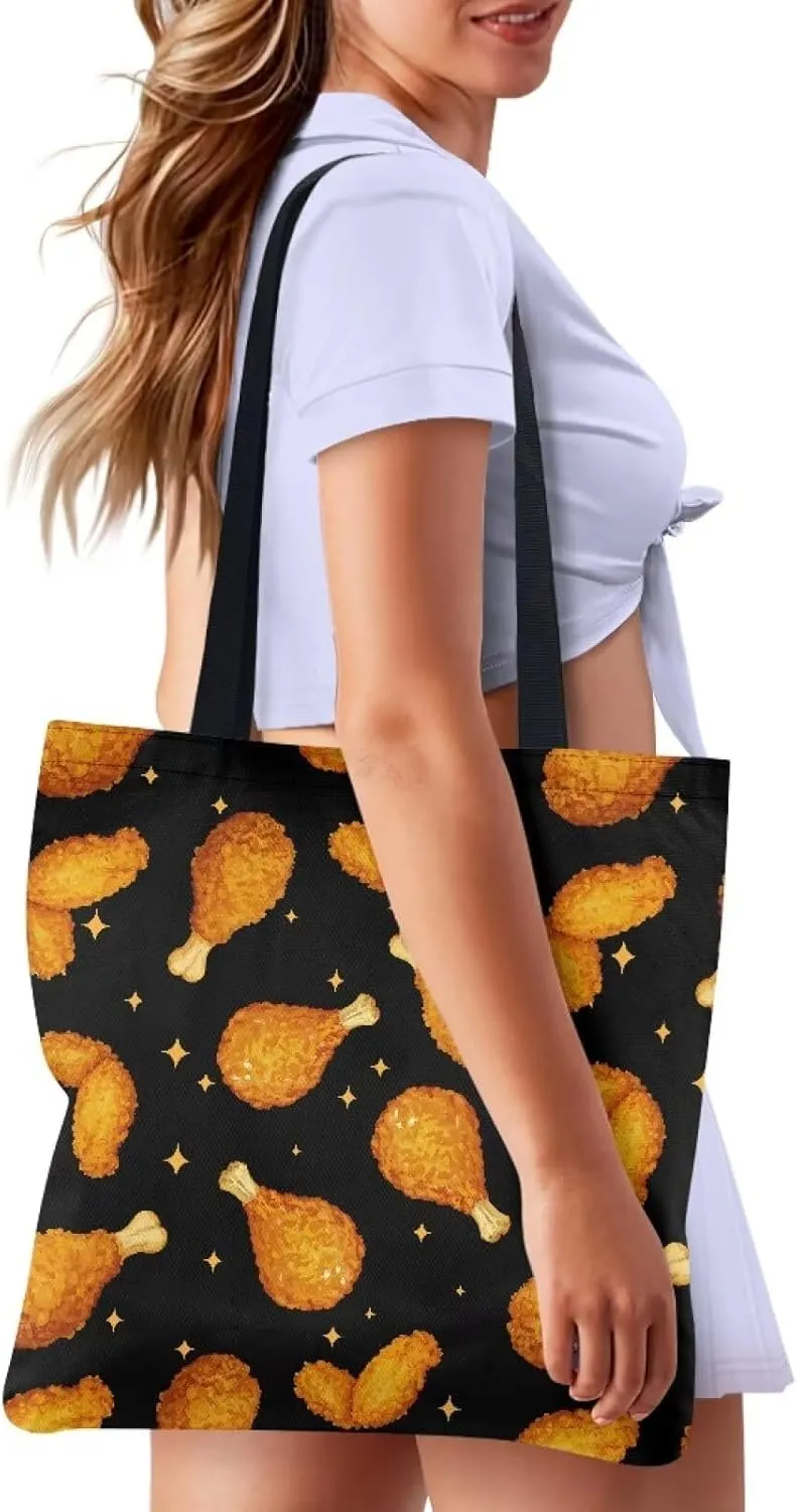 Tote Bag with Unique Patterns Reusable Handbag for Shopping School Sports Beach Food carrying and Gifts