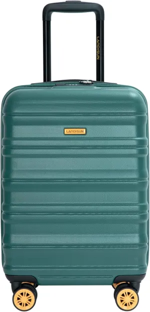 Travel Efficiently with Airline Carry On Luggage, 18.5 Inch Hard Shell Suitcase with 360 Spinner Wheels, Dark Green