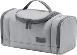 Travel Makeup Bag, Tri-Sectional Waterproof Toiletry Bag Large Capacity Cosmetic Bag Simplistic with Handles, Makeup Organizer (Grey)