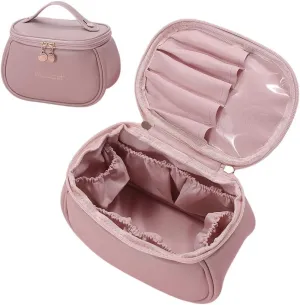Travel Makeup Bag, Waterproof Toiletry Bag Cute Large Capacity Cosmetic Bag with Handles, Makeup Organizer Pouch (Pink)