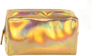 Travel Makeup Bag, Waterproof Toiletry Bag Large Capacity Cosmetic Bag Simplistic with Handles, Makeup Organizer, Swimming Bag (Gold)
