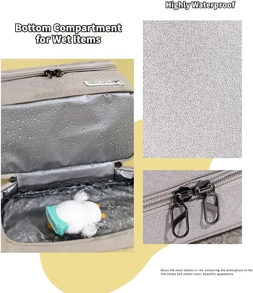 Travel Makeup Bag, Waterproof Toiletry Bag Washbag Large Capacity Cosmetic Bag Simplistic with Handles, Makeup Organizer Pouch, Swimming Bag Gym Bag Mothers day gift (Blue)