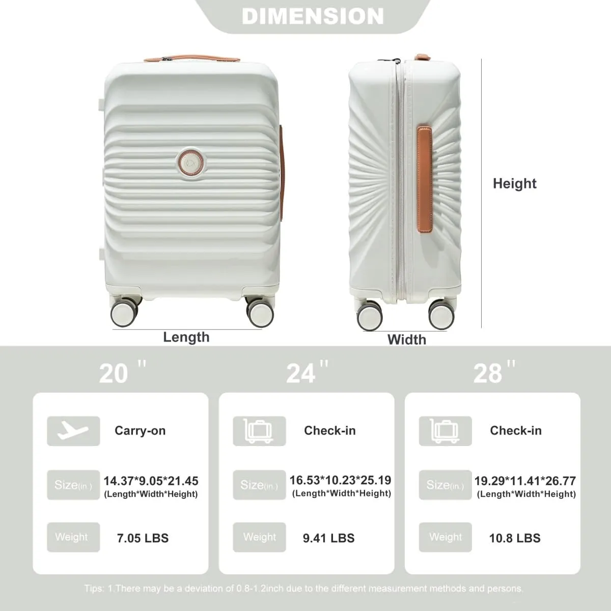 Travelhouse Luggage Suitcase with Spinner Wheels 24-Inch Hardside Checked Luggage with USB Charging Port & TSA Lock Lightweight PC