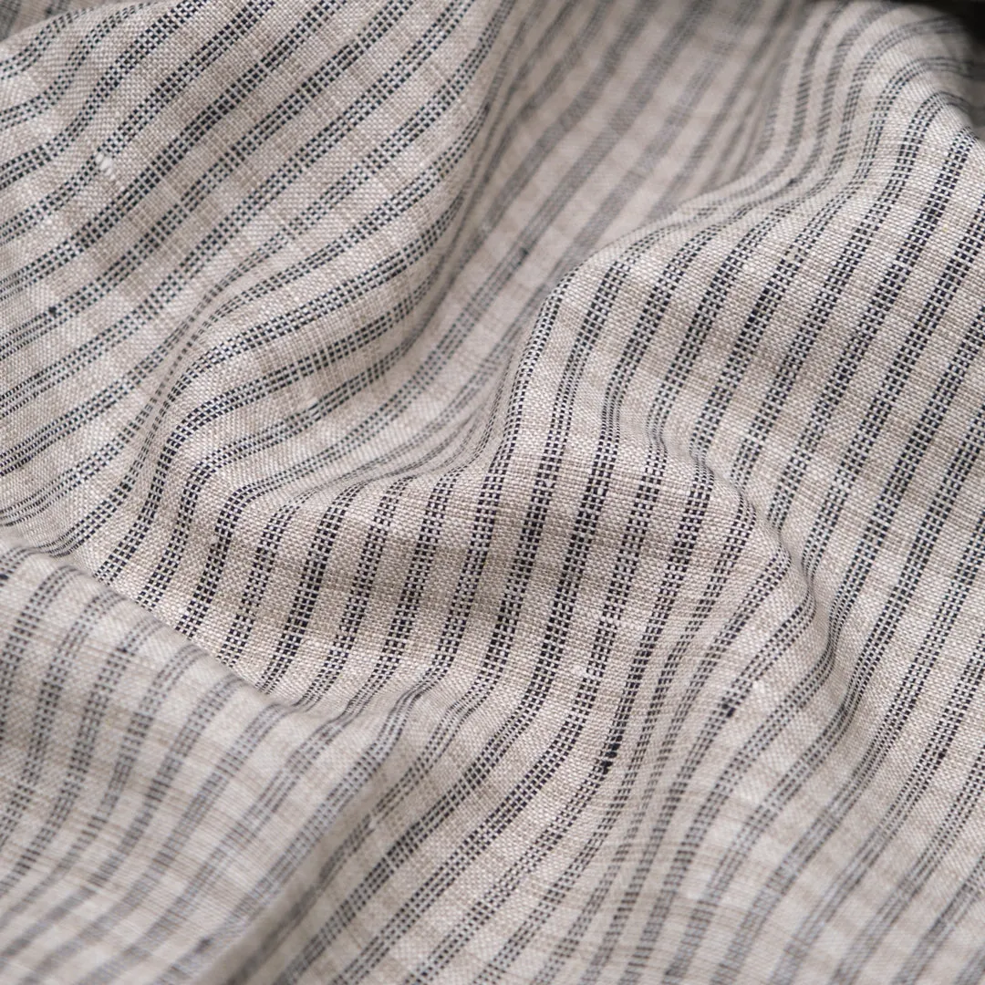 Triple Stripe Yarn Dyed Linen - Stone