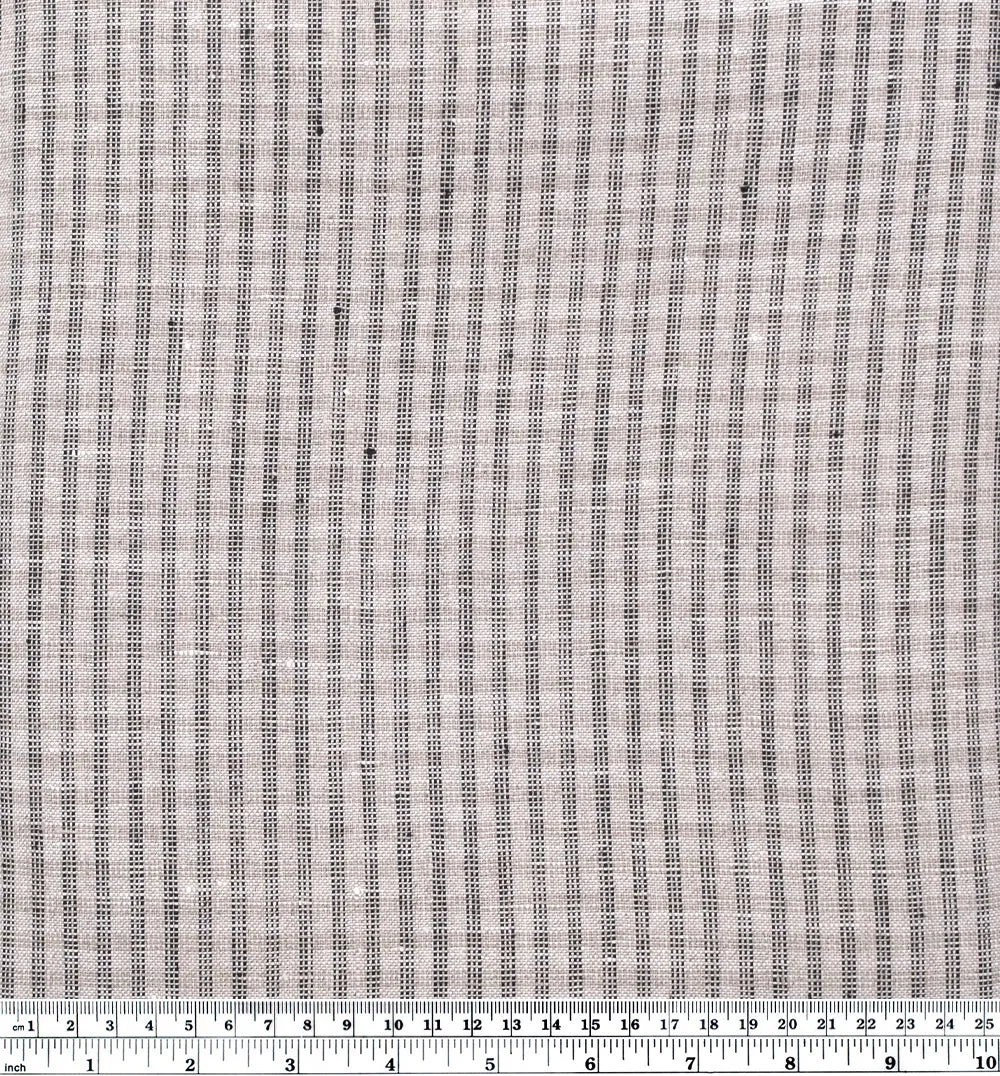 Triple Stripe Yarn Dyed Linen - Stone
